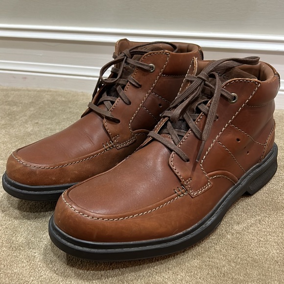 Men’s Size 11.5 M Clark’s Wave Brown Leather Boots - Picture 2 of 13